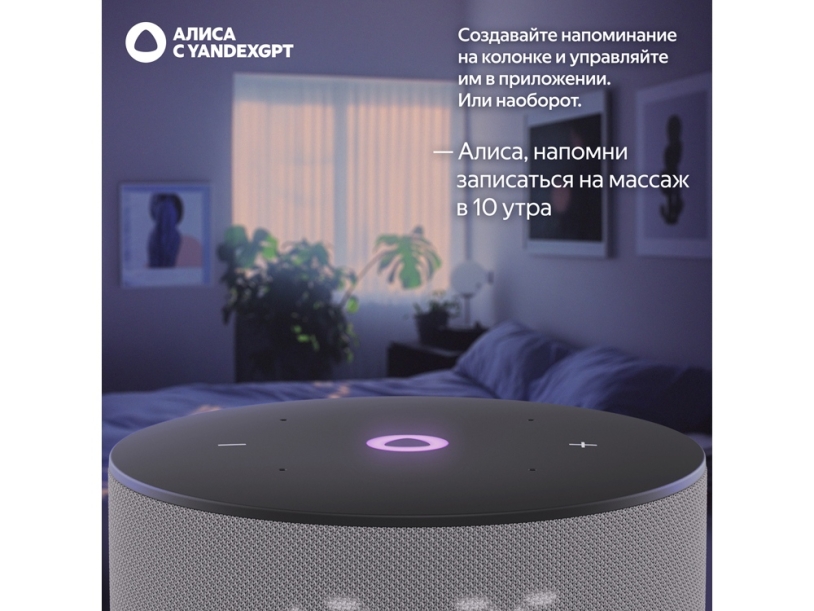 Умная колонка Яндекс Станция Мини 3 с Алисой на YaGPT серая, 12 Вт (YNDX-00027GRY) (Изображение 9)