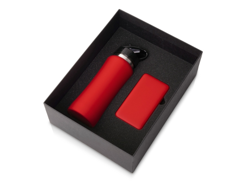 Подарочный набор COLOR IT с бутылкой для воды и повербанком, 5000 mAh (красный) 5000 mAh (Изображение 1)