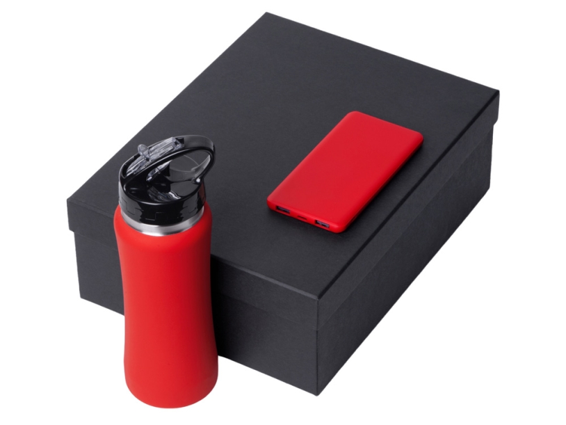 Подарочный набор COLOR IT с бутылкой для воды и повербанком, 5000 mAh (красный) 5000 mAh (Изображение 2)