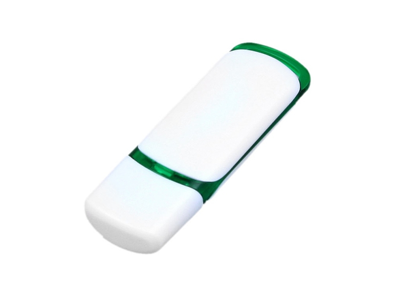 USB 3.0- флешка на 32 Гб с цветными вставками (белый/зеленый) 32Gb (Изображение 3)