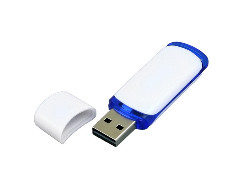 USB 3.0- флешка на 32 Гб с цветными вставками (белый/синий) 32Gb (Изображение 2)