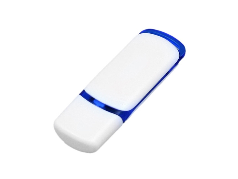 USB 3.0- флешка на 32 Гб с цветными вставками (белый/синий) 32Gb (Изображение 3)
