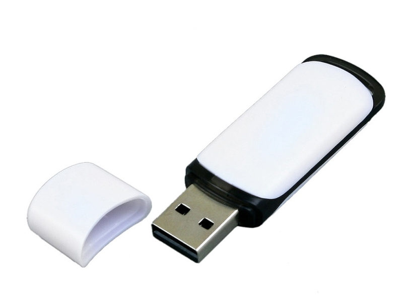 USB 3.0- флешка на 64 Гб с цветными вставками (белый/черный) 64Gb (Изображение 2)