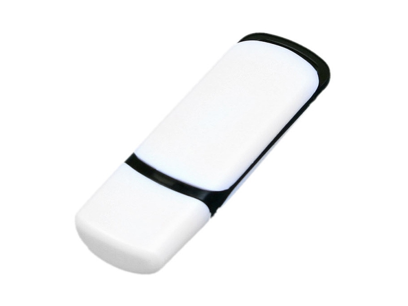 USB 3.0- флешка на 64 Гб с цветными вставками (белый/черный) 64Gb (Изображение 3)