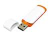 USB 3.0- флешка на 128 Гб с цветными вставками (белый/оранжевый) 128Gb (Изображение 2)