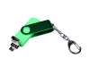 USB 2.0/micro USB/Type-С- флешка на 32 Гб 3-в-1 с поворотным механизмом (зеленый) 32Gb (Изображение 3)