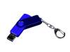 USB 2.0/micro USB/Type-С- флешка на 16 Гб 3-в-1 с поворотным механизмом (синий) 16Gb (Изображение 2)