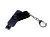 USB 2.0/micro USB/Type-С- флешка на 32 Гб 3-в-1 с поворотным механизмом (черный) 32Gb (Изображение 2)