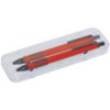 FUTURE, набор ручка и карандаш в прозрачном футляре, красный,  металл/пластик (Изображение 1)