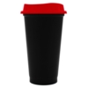 Стакан с крышкой Color Cap Black, черный с красным (Изображение 1)
