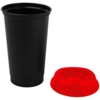 Стакан с крышкой Color Cap Black, черный с красным (Изображение 2)