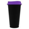 Стакан с крышкой Color Cap Black, черный с фиолетовым (Изображение 1)
