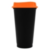 Стакан с крышкой Color Cap Black, черный с оранжевым (Изображение 1)