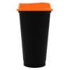Стакан с крышкой Color Cap Black, черный с оранжевым (Изображение 1)
