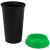 Стакан с крышкой Color Cap Black, черный с зеленым (Изображение 2)