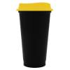 Стакан с крышкой Color Cap Black, черный с желтым (Изображение 1)