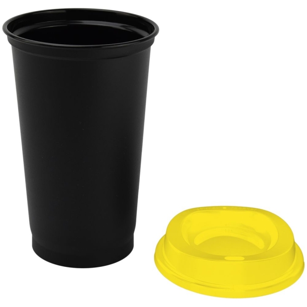 Стакан с крышкой Color Cap Black, черный с желтым (Изображение 2)