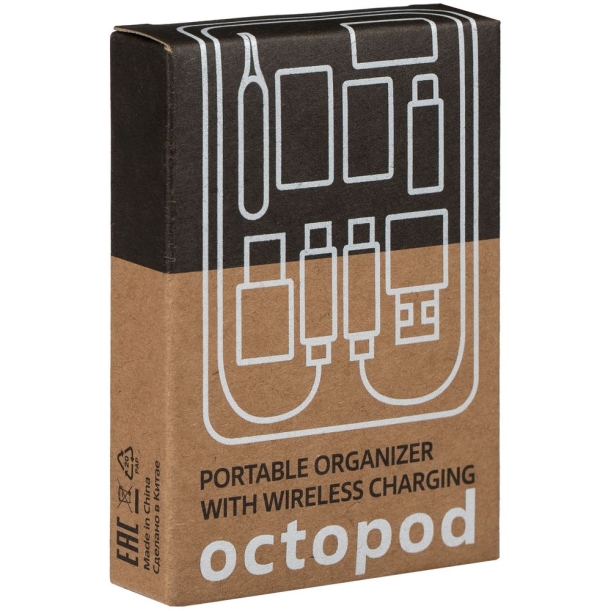 Органайзер с беспроводной зарядкой и набором адаптеров Octopod, черный (Изображение 9)
