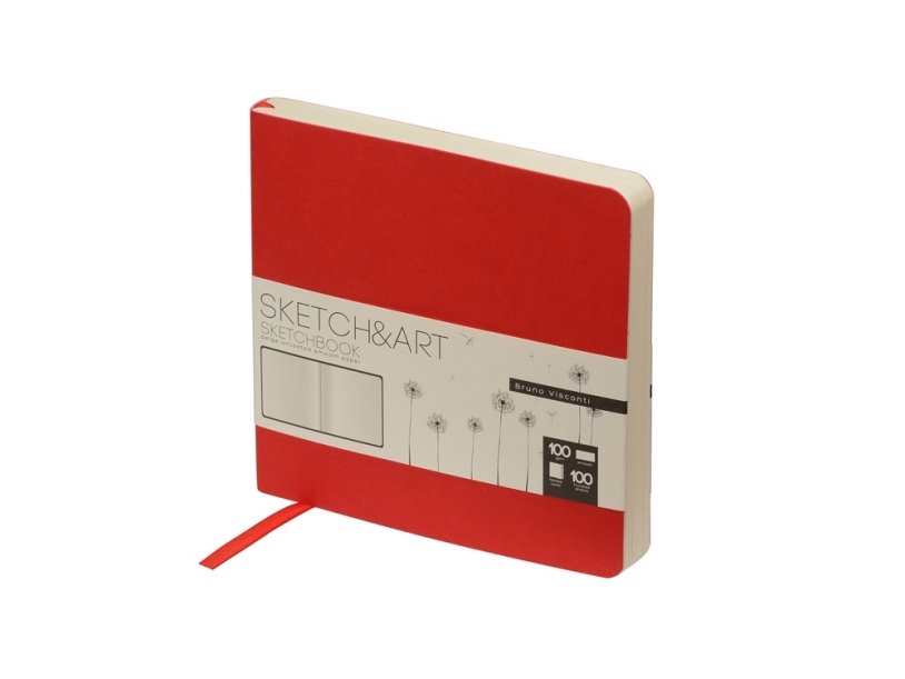 Скетчбук Sketch &amp; Art 100 г/м2, soft-touch (красный)  (Изображение 1)