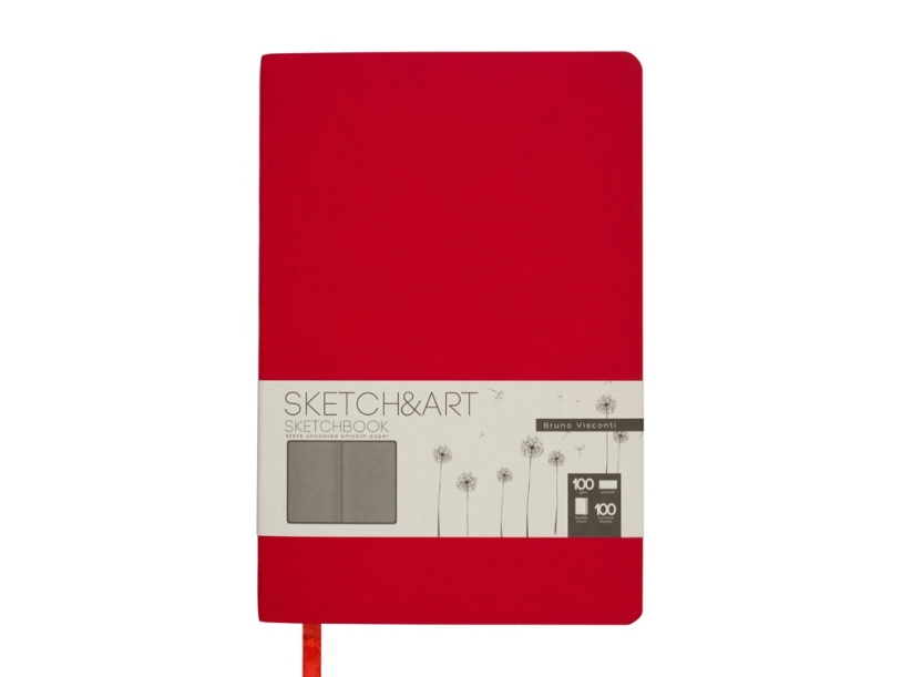 Скетчбук А5 Sketch &amp; Art 100 г/м2, soft-touch (красный)  (Изображение 2)