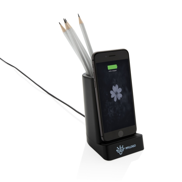 Док-станция Light up для беспроводной зарядки с подставкой для ручек, 5W (Изображение 8)