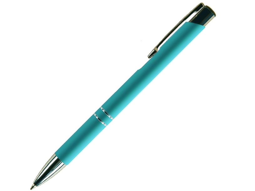 Ручка металлическая шариковая FAMILY MELAN, soft touch (бирюзовый)  (Изображение 1)