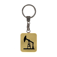 Брелок Нефтяная вышка (золотой с черным)