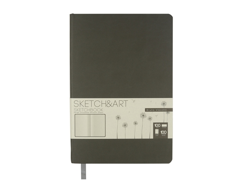 Скетчбук А5 Sketch &amp; Art 100 г/м2, soft-touch (серый)  (Изображение 2)