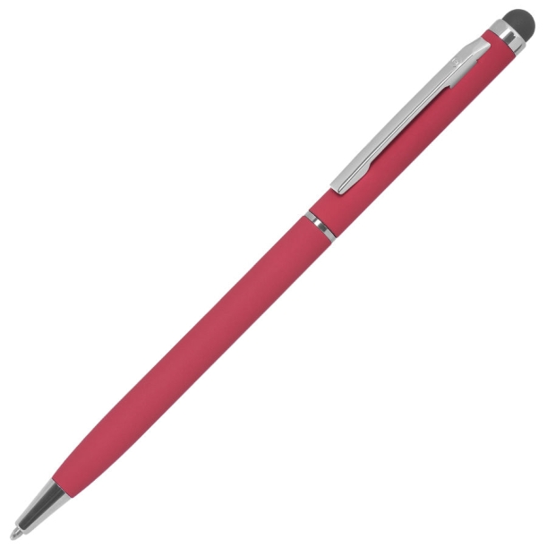 TOUCHWRITER SOFT, ручка шариковая со стилусом для сенсорных экранов, красный/хром, металл/soft-touch (Изображение 1)