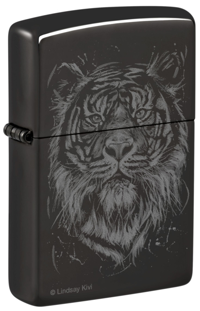 Зажигалка ZIPPO Big Cat с покрытием High Polish Black, латунь/сталь, черная, глянцевая, 38x13x57 мм (Изображение 1)