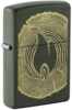 Зажигалка ZIPPO Wood Ring с покрытием Green Matte, латунь/сталь, зеленая, матовая, 38x13x57 мм (Изображение 1)