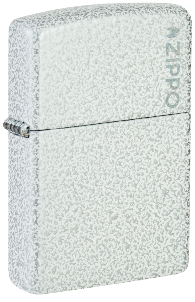 Зажигалка ZIPPO Logo с покрытием Glacier, латунь/сталь, белая, матовая, 38x13x57 мм (Изображение 1)