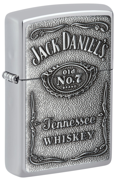Зажигалка ZIPPO Jack Daniels® с покрытием High Polish Chrome, латунь/сталь, серебристая, 38x13x57 мм (Изображение 1)