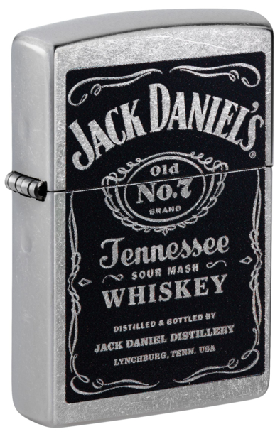 Зажигалка ZIPPO Jack Daniels® с покрытием Street Chrome, латунь/сталь, серебристая, 38x13x57мм (Изображение 1)
