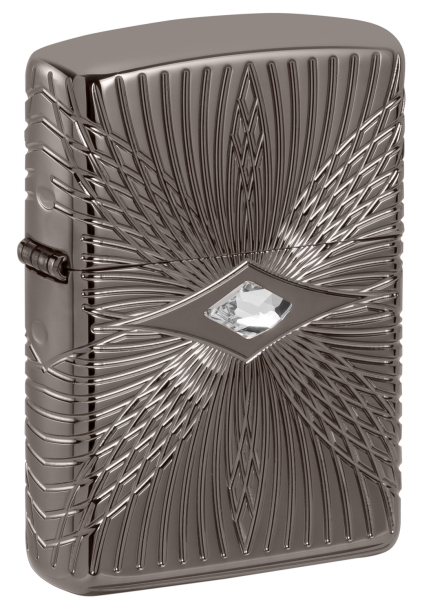 Зажигалка ZIPPO Armor® с покрытием Black Ice®, латунь/сталь, чёрная, 38x13x57 мм (Изображение 1)