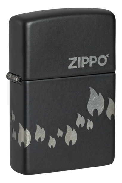 Зажигалка ZIPPO Classic с покрытием Black Matte, латунь/сталь, черная, матовая, 38x13x57 мм (Изображение 1)
