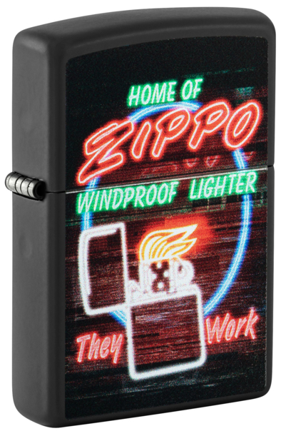 Зажигалка ZIPPO Classic с покрытием Black Matte, латунь/сталь, черная, матовая, 38x13x57 мм (Изображение 1)
