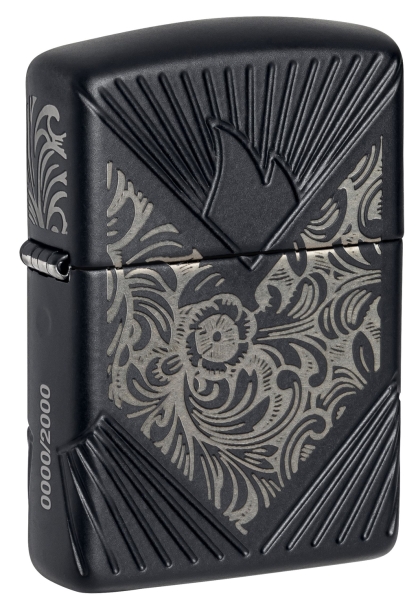 Зажигалка ZIPPO Armor® с покрытием Black Matte, латунь/сталь, чёрная, матовая, 38x13x57 мм (Изображение 1)