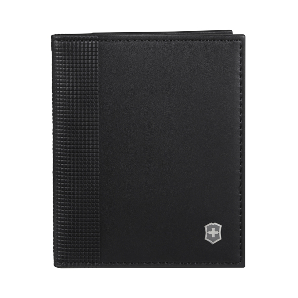 Визитница VICTORINOX Altius Alox с защитой от сканирования RFID, чёрная, натуральная кожа, 9x1x10 см (Изображение 1)