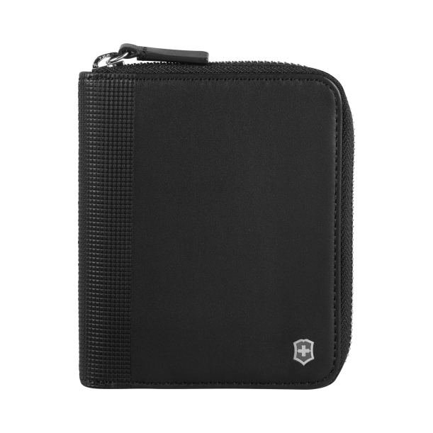 Портмоне VICTORINOX Altius Alox на молнии, чёрное, натуральная кожа, 12x2x10 см (Изображение 1)