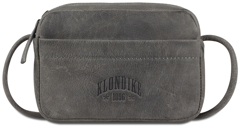 Сумка женская KLONDIKE YUKON «Maya», натуральная кожа в сером цвете, 17 х 12 х 4 см (Изображение 1)