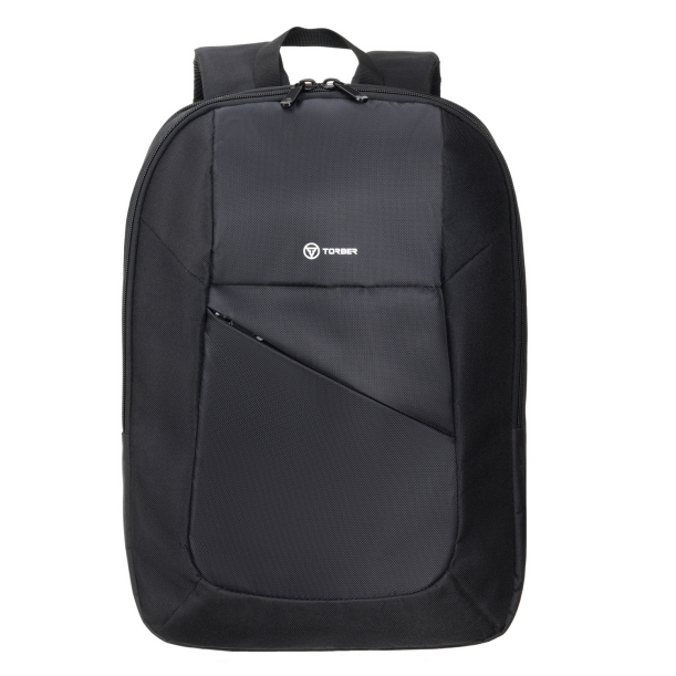 Рюкзак TORBER VECTOR с отделением для ноутбука 15,6'', черный, нейлон, 29 x 8 x 43 см, 10л (Изображение 1)