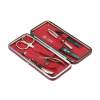 Маникюрный набор YES, 5 пр. Футляр: натуральная кожа, цвет красный (Изображение 1)