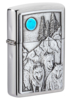 Зажигалка ZIPPO Wolf Design с покрытием Brushed Chrome, латунь/сталь, серебристая, 38x13x57 мм (Изображение 1)