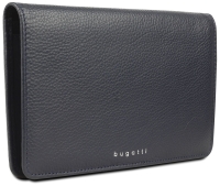 Кошелёк женский BUGATTI Lady Top, тёмно-синий, натуральная воловья кожа, 19,5х2х11,2 см