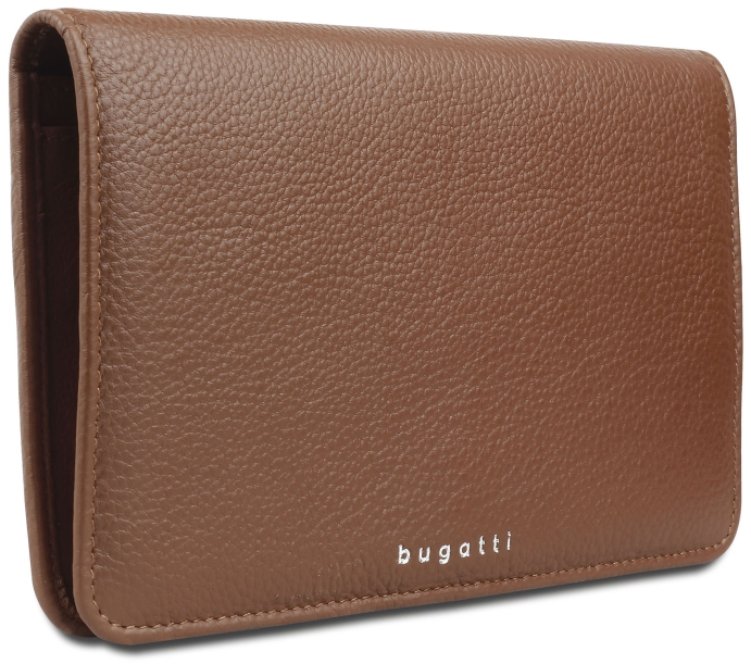 Кошелёк женский BUGATTI Lady Top, коньячный, натуральная воловья кожа, 19,5х2х11,2 см (Изображение 1)