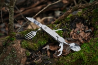 Нож перочинный Stinger, 109 мм, 8 функций, материал рукояти: нержавеющая сталь (серебристый)