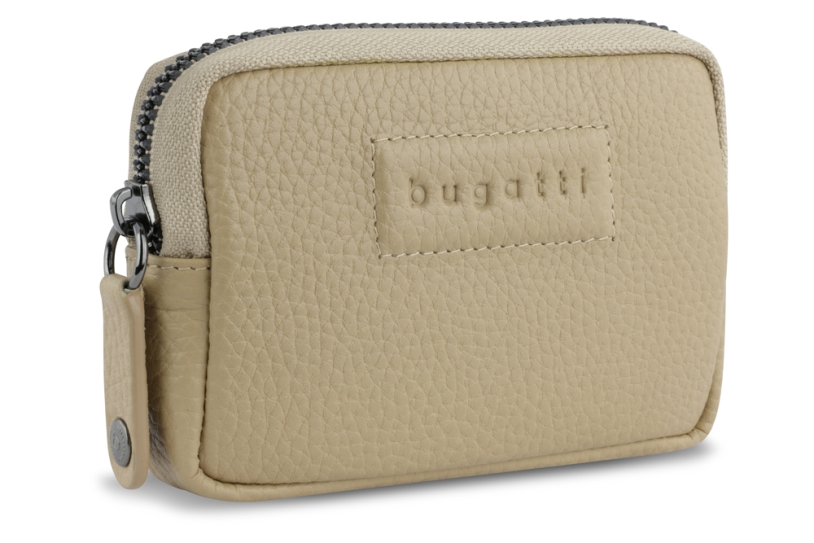 Ключница BUGATTI Elsa, с защитой данных RFID, песочного цвета, воловья кожа/полиэстер, 11х2х7 см (Изображение 1)