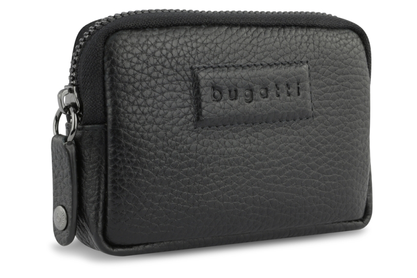 Ключница BUGATTI Elsa, с защитой данных RFID, чёрная, воловья кожа/полиэстер, 11х2х7 см (Изображение 1)