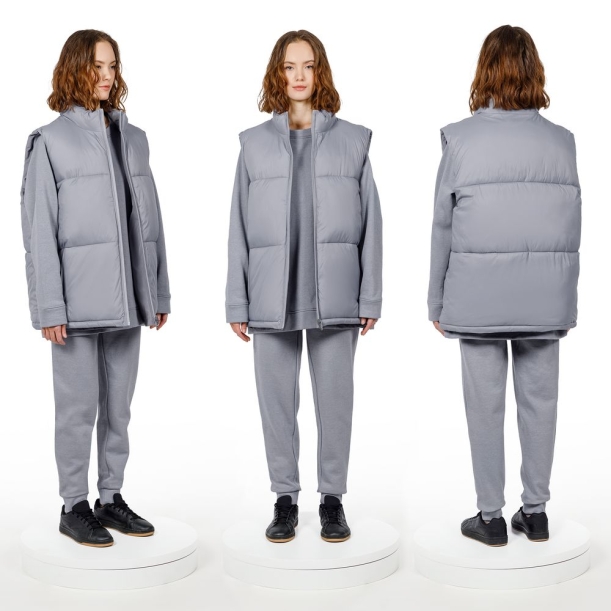 Жилет двусторонний V2, серый, размер 3XL/4XL (Изображение 7)